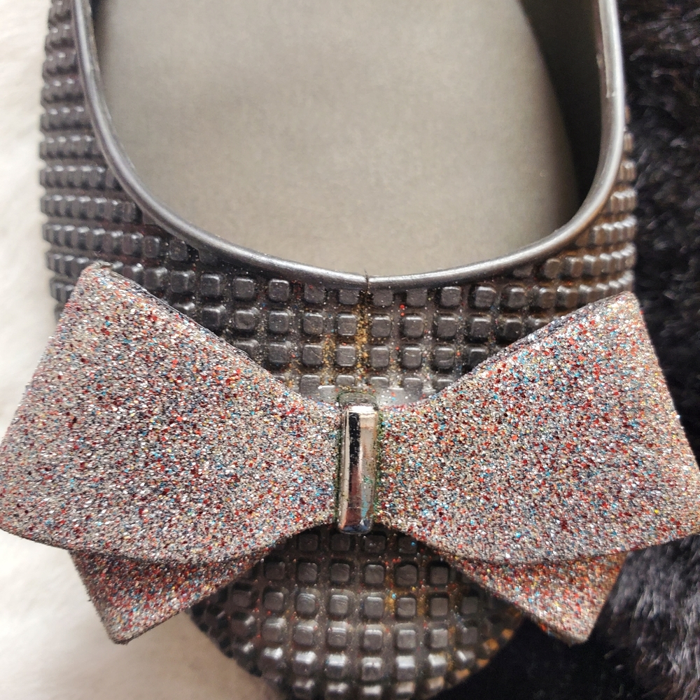 Melissa Flat shoes, grey with bow, seize 7 - Picture 2 of 4
